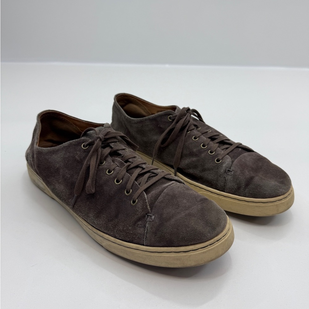 Born Shoes Men's Gray Sneakers Suede Lace Up Low Top Casual